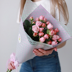 5 кустовых роз Мадам Бомбастик в упаковке (Голландия)