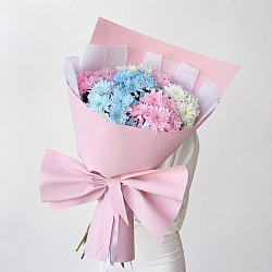 7 кустовых хризантем микс в упаковке