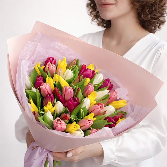 51 тюльпан микс в упаковке