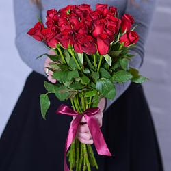 25 красных роз 35-40см (Кения)