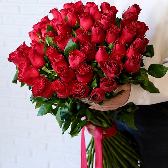51 красная роза 70см (Кения)