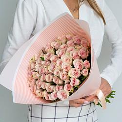 51 бело-розовая роза 35-40см в упаковке (Кения)