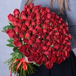 101 красная роза 35-40см (Кения)