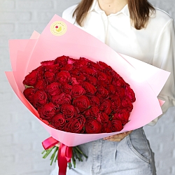 51 красная роза 35-40см упаковке (Кения)