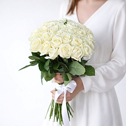 31 белая роза 50см (Россия)