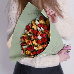 51 роза микс 35-40см в упаковке(Кения)