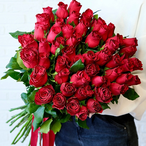 51 красная роза 70см (Кения)