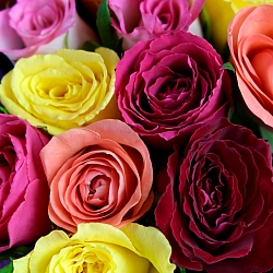 15 роз микс 35-40см в упаковке (Кения)