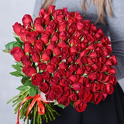 101 красная роза 35-40см (Кения)